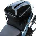 Expandable Hard Shell Motorcycle Tail Bag (30L-50L) with Rain Cover, Durable Saddle Bag for Rear Seat, Large Storage Space and Helmet Backpack Use Avaliable