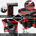 Car Detailing Cart Tool Organizer with 4 Pieces Side Hanging Plate & Hooks,for Mechanics & Detailers During Repairs Car Wash/Wax Detailing Cart-Updated