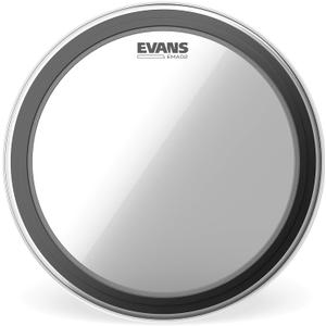 Evans EMAD2 Clear Bass Drum Head, 22  Externally Mounted Adjustable Damping System Allows Player to Adjust Attack and Focus  2 Foam Damping Rings for Sound Options - Versatile for All Music Genres