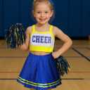 JenPen Cheerleader Dress for Kids Girls Outfit Crop Top Skirt with Bow Hair Rope and Ball Halloween Costume Set (Small)