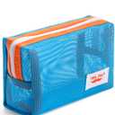 Mr. Pen- Mesh Pencil Case, Blue, Mesh Zipper Pouch Bags with Zipper Pouches for Organization, Cosmetic Bag, Purse Pouch