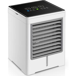 Portable Air Conditioners, Personal Evaporative Air Cooler with 3 Wind Speeds Touch Screen Small Air Conditioner Fan, Desktop Cooling Fan for Room, Bedroom, Office, Camping