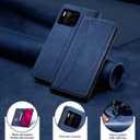 Jasonyu Flip Wallet Case for T-Mobile Revvl 7 Pro,Leather Magnetic Folio Cover with Card Holder,Kickstand - TPU Shockproof Durable Protective Phone Case,Blue