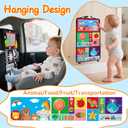 Baby Mirror Tummy Time Toys 0-6 Months with Crinkle Cloth Books Infant High Contrast Newborn Sensory Black and White Toy for 0-3 4 5 6 Months Must Haves Babies 3-6 6-12 Month Boy Girl Shower Gifts