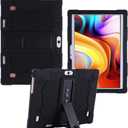 Case for YELLYOUTH 10.1 inch Android Tablet, Silicone Adjustable Stand Cover Compatible with Hoozo 10,Wecool 10.1 Inch Android Tablet, ZONKO 10.1 Inch (Black)