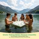 Floating Mahjong Table for Pool, 32x32 Inch Waterproof Tray with Official Rules, Cup Holders and Tile Grooves, for Mahjong, Cards, Poker, Dominoes, Pool, Hot Tub, Lake, Beach - Tropical Floral