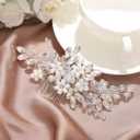 JAKAWIN Bridal Hair Accessories Wedding Hair Comb Silver Pearl Hair Piece for Women HC034 (1 Silver)