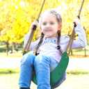 Dolibest Toddler Swing Set Accessories High Back Full Bucket Swing Seats w/Adjustable Rope and 4 Locking Carabiners, Cute Elephant Shape Design 600LB Capacity (2 Pack)
