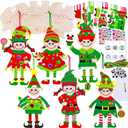 Winlyn 24 Sets Christmas Craft Kits Winter Crafts DIY Santa's Helper Elf Ornaments Decorations Arts Sets Elf Christmas Foam Stickers for Kids Holiday Festive Home Classroom Activities Party Favors