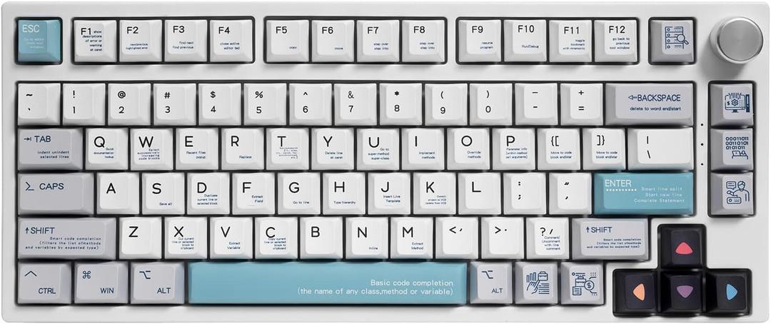 GK GAMAKAY TK75 75% Hot Swap RGB Bluetooth 5.0/2.4GHz Wireless/USB-C Wired Mechanical Keyboard with Knob Control, PBT Cherry Profile Keycaps Gaming Keyboard (Gateron Yellow Switch)