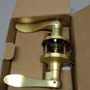 Stain Brass Keyed Entry Door Handle, Wave Style Door Lever Lock with 3 Keys & Screwdriver, Interior Exterior Entrance Reversible Door Handles, 1 Pack