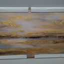 Gold Abstract Wall Art Decor Neutral Canvas Pictures Wooden Framed Wall Decor Colorful Art Prints for Living Room Dining Room Bedroom 24x48 Inch