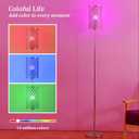 Crystal Floor Lamp with Remote Control, Smart Modern Silver Floor Lamps for Bedroom, Living Room, Crystal Standing Lamp Silver Home Dcor, LED Bulb Included