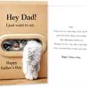 3 x Funny Fathers Day Card for Dad, Father's Day Cards Gifts Decorations from Daughter Son, Happy Fathers Day Card from Cat, Cute Cat Dad Father's Day Decorations Gifts