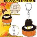 RattanView 24 Pcs Thanks Craft Color Your Own Keychains DIY Craft Wooden Blank Keychains for Sunday School Classroom Home Active Party Favors Gifts, 12 Styles