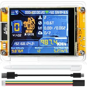 Bitcoin Miner NerdMiner V2 NMMiner 1060KH/s Bitcoin Lottery Miner 2.8-inch Touchscreen ESP-WROOM-32 ESP32 Development Board Desktop Clock Lucky Nerd Miner Module Crypto BTC Solo Miner Machine