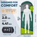 PTEROMY Sleeping Bags for Adults, Lightweight and Machine Washable, Water Resistant Backpacking Camping Sleeping Bag for Warm Cold Weather, Camping Essentials for Hiking Travel, 30f~65f / 3 Season