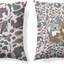 Vintage Camo Mallard Duck Throw Pillow Covers 18x18 Set of 2, Deer Hunting Pillowcase, Camouflage Farm Animal Decorative Pillow Covers,Camouflage Wild Animal Decor,Camo Deer Decor