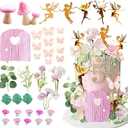 Fairy Cake Topper Fairy Garden Theme Cake Decor Pink Fairy Door for Birthday Baby Shower, 1.2 x 0.25 inches