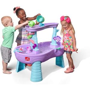 Step2 Rain Showers and Unicorns Water Table, Kids Water and Sand Activity Sensory Playset, Summer Outdoor Toys, 13 Piece Water Toy Accessories, for Toddlers 1.5+ Years Old, Blue & Purple