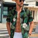 COOFANDY Men's Button Down Shirts Stain Shield Dress Shirts Short Sleeve Summer Business Casual Shirts (Blue, M)