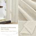 LAMIT Natural Linen Boho Curtains 84 inch Length 2 Panels, Cream Ivory Light Filtering Semi Sheer Panels Back Tab and Rod Pocket Neutral Drapes for Bedroom/Living Room, 34 x 84 Inch