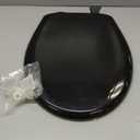 Bemis Classic Colors Slow Close Toilet Seat, Easy Clean Hinges and Durable Plastic Seat, Made in USA, Round, Black