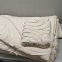 ENJOHOS Twin/Twin XL Boho Comforter Set - Beige Cream Tufted Bedding Comforter Sets, Fluffy Jacquard Rainbow Bedding for All Season, 2 Pieces Lightweight Soft Bed Set Boho Chic Decor