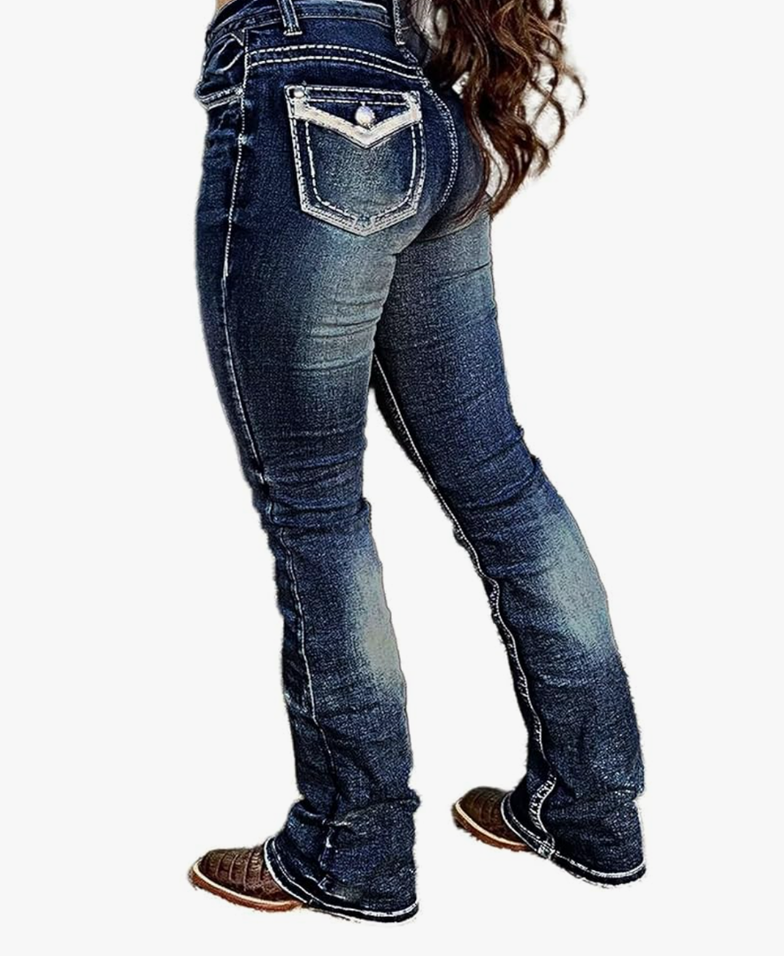 Flamingals Boot Cut Jeans for Women - Trendy Stretch Denim Pants With Butt Lifting and Tummy Control Features, 3XL