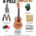 Ranch 23 Inch Concert Ukulele Kit for Beginners Adults, Sapele Wood Hawaiian Ukelele with Arched Back for Richer Sound, Includes 12 Online Lessons, Gig Bag, Tuner, Strap, Aquila Strings