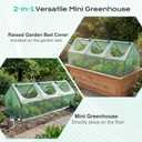 BPS 9x3x3 ft Mini Greenhouse with Green PE Cover UV-Protected Roll-Up Zipper Doors, Ideal for Indoor or Outdoor Use on Raised Garden Beds