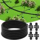 Mixc 50 FT 1/2 Inch Drip Irrigation Tubing Kit: Premium Garden and Landscape Watering System with 4 Quick Connector 4-Way Connector
