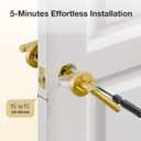 3 Pack Brushed Gold Door Handles Interior, Heavy Duty Privacy Door Lever Handles, Streamlined Interior Door Handle Gold, Brass Interiors Doors Handle Levers for Bathroom, Bedroom