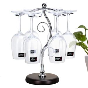 Countertop Wine Glass Holder Tabletop Stemware Storage Rack Air Drying System Kitchen Bar Desktop Goblet Storage Metal Glasses Display Stand (13.7in*10.2in*5.9in)