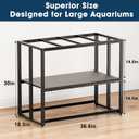 Urban Deco 40 Gallon Fish Tank Stand 660LBS Capacity For Aquarium Stand Metal Fish Tank Stand 36.6"x18.5"x30" Dual-Layer Design Terrarium Stand Ideal for Home and Office, Black