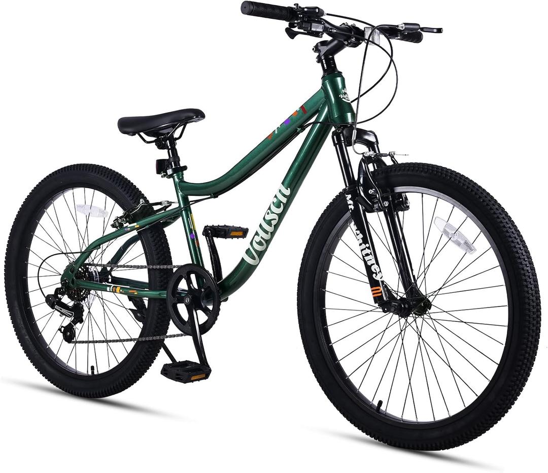 20 Inch Kids Mountain Bike for 6-15 Years Old Boys Girls Teens 6-Speed Child MTB Bicycle with Front Suspension Fork, Dual V-Brakes, Multiple Colors