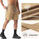 Athletic Running Shorts for Men 7" Lightweight Quick Dry Gym Shorts with Zipper Pockets for Casual, Workout, Travel (M)