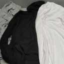 Ficerd 3 Pack Men's Turtleneck Shirts, Long Sleeve Cotton Pullover Sweaters Mock Neck Knitted T-Shirt Basic Slim Fit Tops (Black, White, Gray)