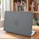 KECC Compatible with MacBook Air 15 inch Case 2025 2024 2023 Release M4 A3241 M3 A3114 M2 A2941 Protective Italian Leather Hard Shell Case, Grey Leather