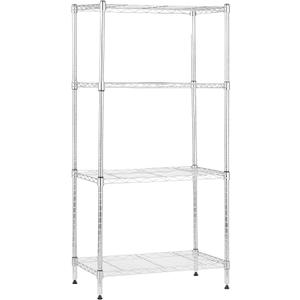 Amazon Basics 4-Shelf Adjustable Storage Shelving Unit for Garage, Steel Wire Rack, 200 Pound Loading Capacity per Shelf, 13.4"D x 23.2"W x 48"H, Chrome