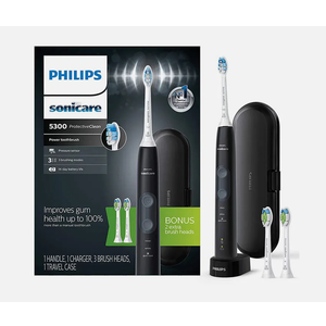 Philips Sonicare Protective Clean 5300 Rechargeable Electric Toothbrush, with Pressure Sensor, 3 Cleaning Modes, SmarTimer and QuadPacer, 14-Day Battery Life, Travel Case, Black