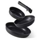 CAROTE 4pcs Non Stick Frying Pans, 8"+10"+12” Frying Pan Egg Pan Omelet Pans with Detachable Handle, Nonstick Cookware, PFOA Free, Induction Compatible & Oven Safe, Dishwasher Safe, Black