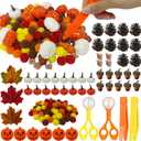 320 Pcs Fall Sensory Bin Fillers Decorations, Sensory Bin Filler, Pumpkin Bowls, Pompom, Maple Leaves, Squirrels, Pumpkins, Acorns, Pine Cones for Fall Halloween Autumn Party Decor