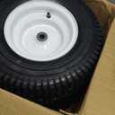 16x6.50-8 Tractor Turf Tire 16x6.5-8 Pneumatic 4pr Tubeless Tires with Rim for Garden Tractor Riding Lawn Mowers L120 G100 G110 145 NHS Series, Hub length: 3"; Bore ID: 3/4" (2-Pack)