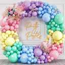 ALL-IN-1 Pastel Balloon Arch Kit for Pastel Party Decorations Easter Spring Rainbow Party Balloons for Birthday, Baby Shower Decorations - Pastels Balloon Arch Kit with Mixed Sizes Rainbow Balloons