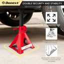 Donext Jack Stands 3 Ton (6,500 Lb) Capacity Steel, 1 Pair Red Lifting Stand Adjustable Jack Stands