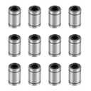 12 Pcs LM8UU Linear Ball Bearings, 8mm Bore Dia, 15mm OD, 24mm Length with Double Side Rubber Seal Great for CNC, 3D Printer
