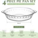 Uiifan 4 Pack 6 Inches Mini Glass Pie Pan for Baking 11.6 oz Clear Pie Plate with Handles Round Glass Dish for Baking and Serving, Snacks, Salads, Desserts