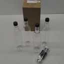 4 Pack 25 oz Plastic Long Neck Bottle with Stainless Steel Pourer and Cap Alcohol Juice Liquor Bottles Syrup Leakproof Tapered Spout Container for Home Bar Use Service Bartending Supplies