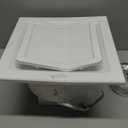 POWERENG Bathroom Exhaust Fan with Light,9.8 in Panel,6000K 12W Square LED,117CFM 0.7 Sones 4 Inches Duct 115V,Quiet Bathroom Ventilation Exhaust Fan for Shower/Restroom/Office/Home (6000K LED)